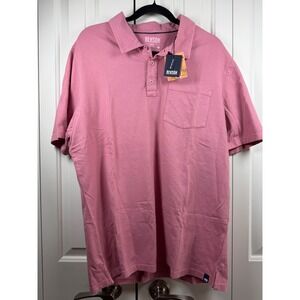 Benson Mens XXL Pink Pique Short Sleeve Pocket Polo Shirt New With Tags